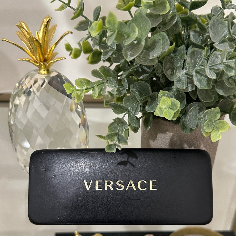 Versace Black and Gold Eyeglass Case